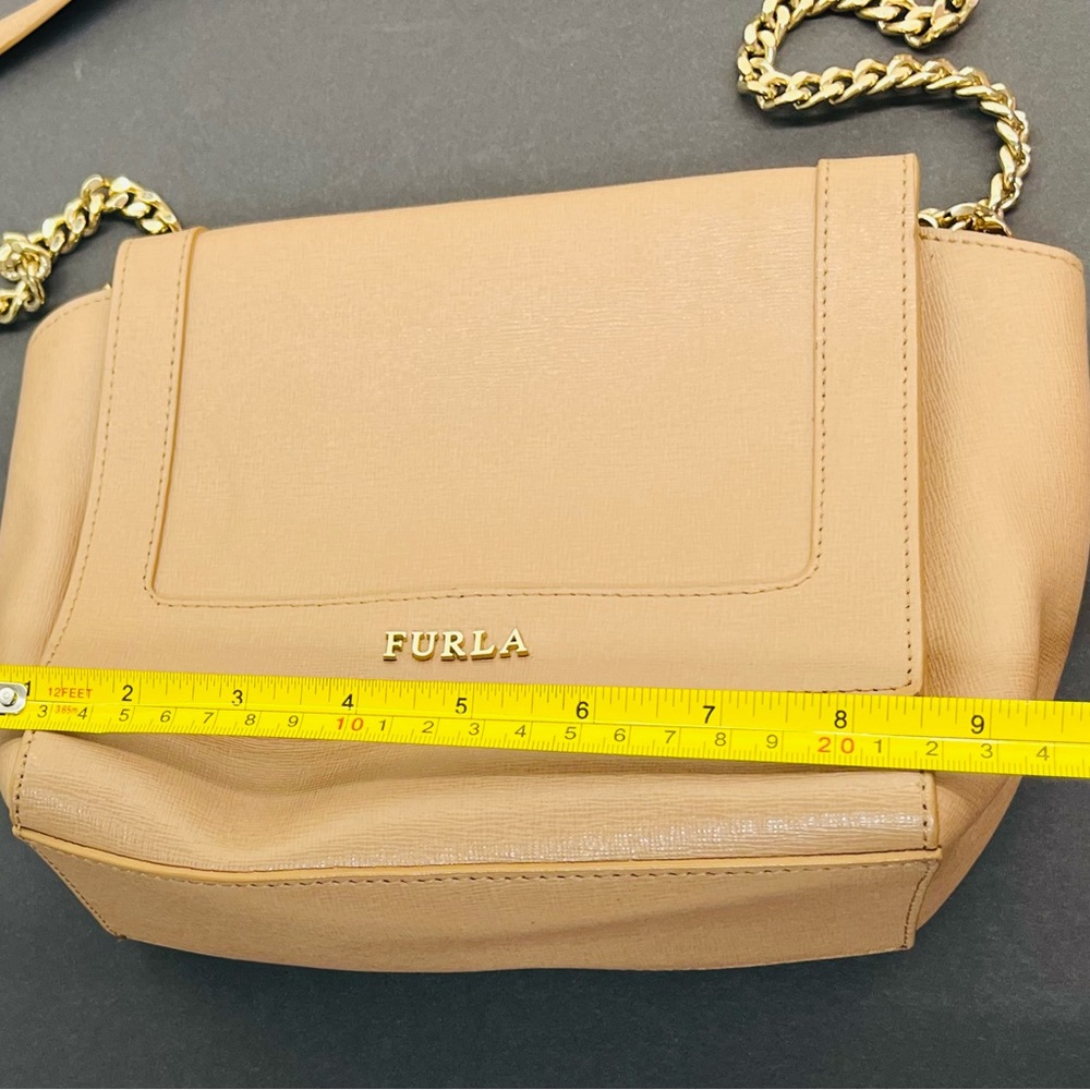 Furla Ginevra Mini Crossbody Genuine Leather Beige Shoulder Bag - Picture 7 of 7